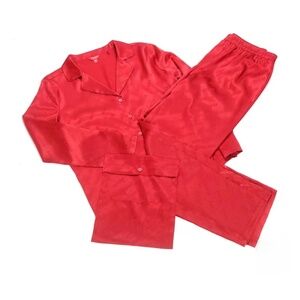 "GUESS" "Cherie" Satiny Pajama Set - Long Sleeves & Pants